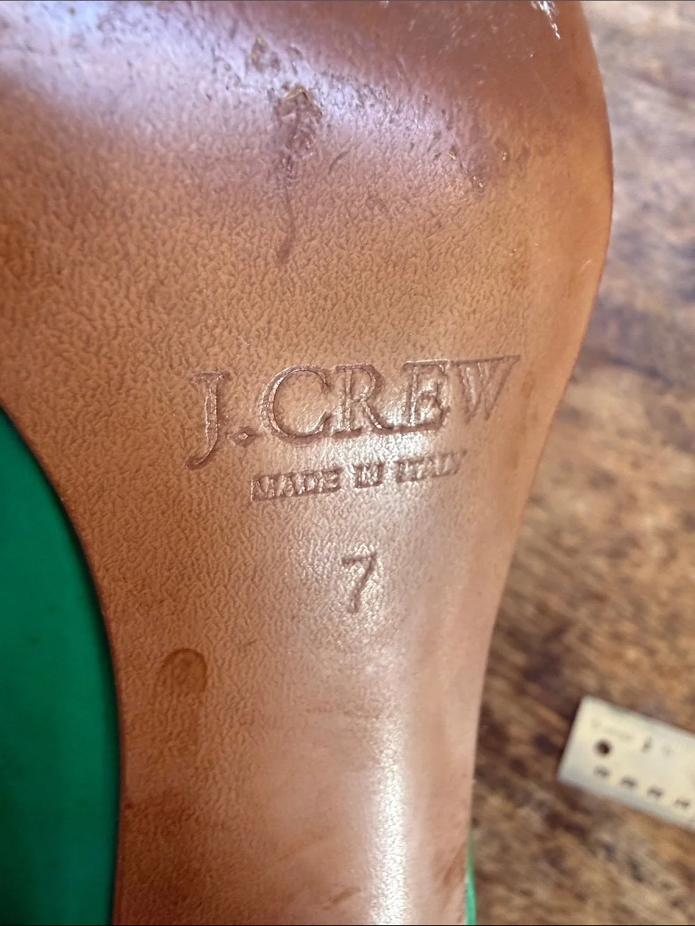 J. Crew Emerald Green Patent Leather Heels size 7